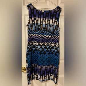 Connected Apparel Womens Sleeveless Multipattern Sheath Dress Size 12